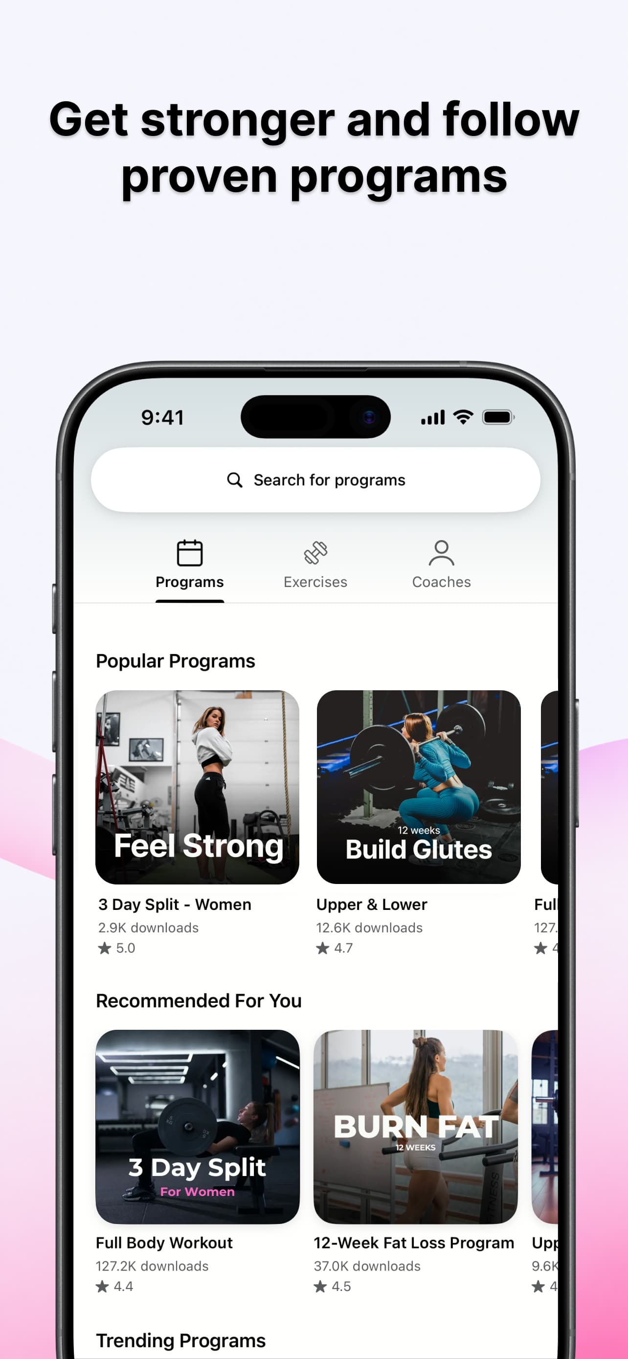 Lyfta client app progress screen